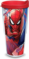 Tervis Marvel - Spider-Man Iconic Triple Walled Insulated Tumbler Cup Keeps Drinks Cold & Hot, 20Oz, Stainless Steel