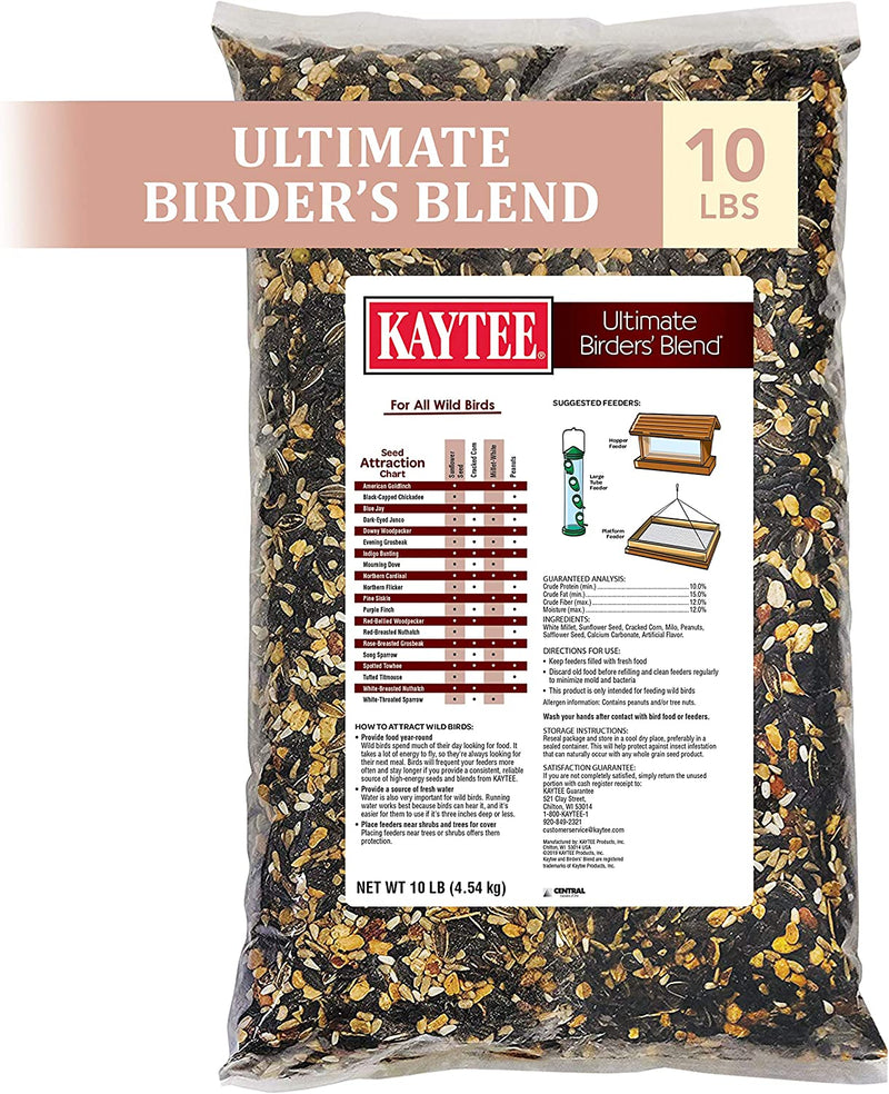 Kaytee Wild Bird Ultimate No Mess Wild Bird Food Seed for Cardinals, Finches, Chickadees, Nuthatches, Woodpeckers, Grosbeaks, Juncos and Other Colorful Songbirds, 9.75 Pound