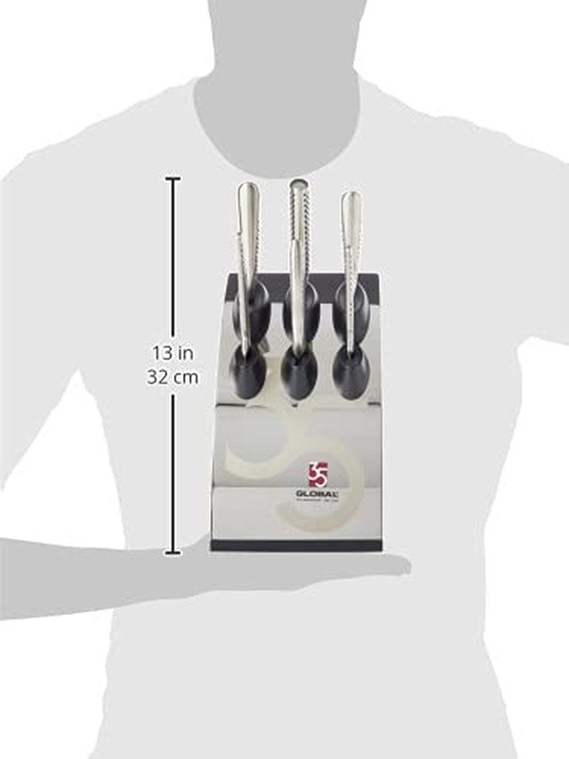 Global 35Th Anniversary Special Edition 7-Piece Knife Set Containing 6 Knives & 1 Knife Block – Cromova 18 High Carbon Stainless Steel