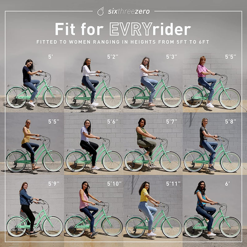 Sixthreezero Hybrid-Bicycles Sixthreezero Evryjourney Women'S 1/3/7/21 Speed Step-Through Hybrid Cruiser Bicycle, 26"/24" Wheels, Multiple Colors