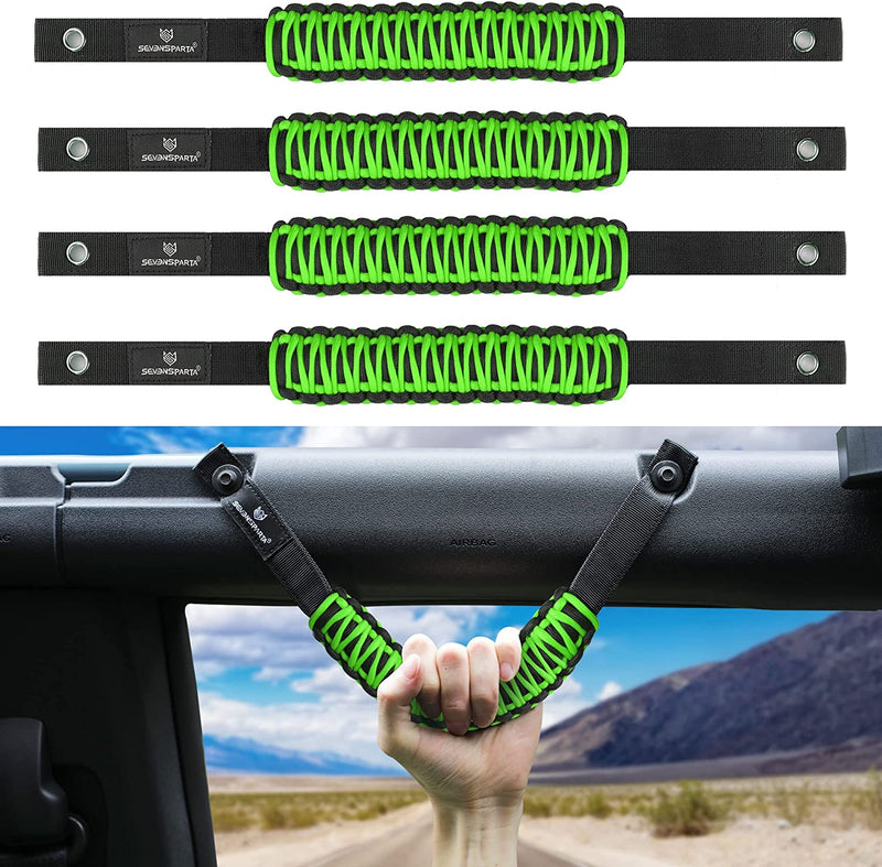 Seven Sparta 4 Pack Roll Bar Grab Handles Compatible with Ford Bronco 2021 2022 2/4 Door, Paracord Grip Handle, Bronco Interior Accessories (Not Fit Bronco Sport)