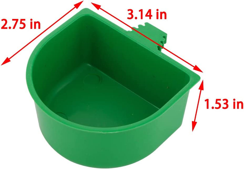 8 Pcs Mini Bird Plastic Feeder Pigeon Small Food Water Bowl Parrot Cage Sand Cup Feeding Holder (Semicircular Shape)