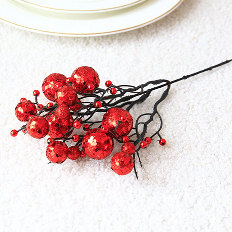 Okwish Artificial Berries Christmas Decorations Simulation Fruit Berry Cuttings Festive Supplies 2Pcs