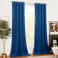 NICETOWN Blue Velvet Curtains 84 Inches, Media Movie Theater Room Decor, Sound Reducing Heavy Matt Grommet Top Solid Room Darkening Drapes for Bedroom (Set of 2, W52Xl84 Inches)