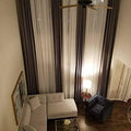 Ikiriska Extra Long Luxury Solid Linen Curtain Custom Made 8-24 Ft Length 2 Story Drapes (Dark Gray, 100″Wx120″L)