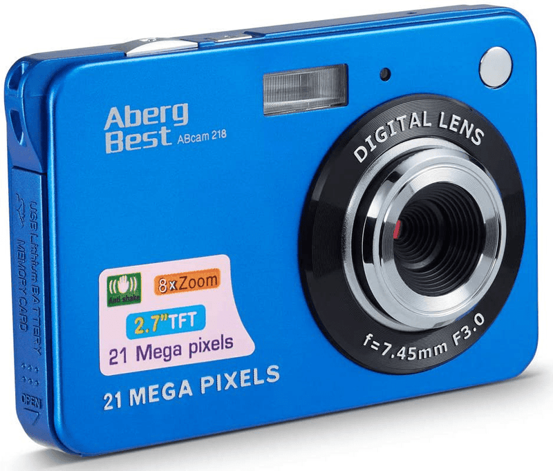 AbergBest 21 Mega Pixels 2.7" LCD Rechargeable HD Digital Camera Video Camera Digital Students Cameras,Indoor Outdoor for Adult/Seniors/Kid (Purple)