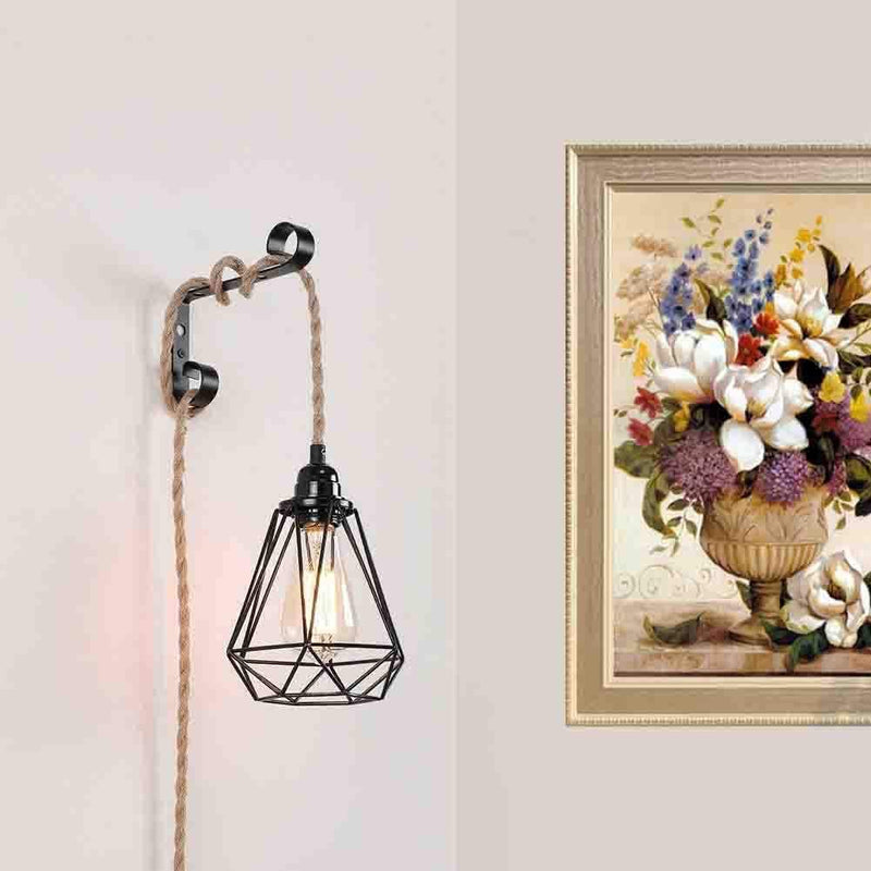 [2Pack 15Ft]Pendant Light Cord Kit with Dimmer Switch,Twisted Hemp Rope Vintage Plug in Hanging Lighting,Industrial Lamp Socket Set E26,Extension Hanging Lantern Cable for Farmhouse,Retro DIY Projects
