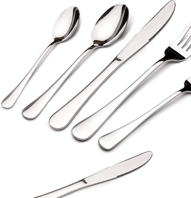 Acnusik Stainless Steel Flatware Service for 8, Utensils Cutlery Including Knife 40-Piece Silverware Set, Silver
