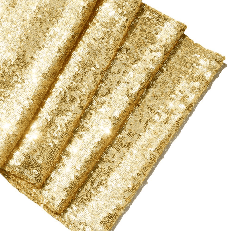 ACRABROS Sequin Table Runners Gold- 12 by 108 Inch Glitter Gold Table Runner-Gold Event Party Supplies Fabric Decorations for Holiday Wedding Birthday