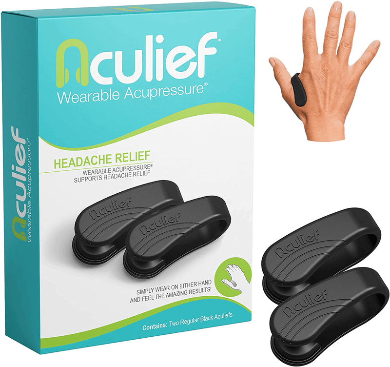 Aculief - Award Winning Natural Headache, Migraine, Tension Relief Wearable – Supporting Acupressure Relaxation, Stress Alleviation, Soothing Muscle Pain - Simple, Easy, Effective 2 Pack - (Teal)