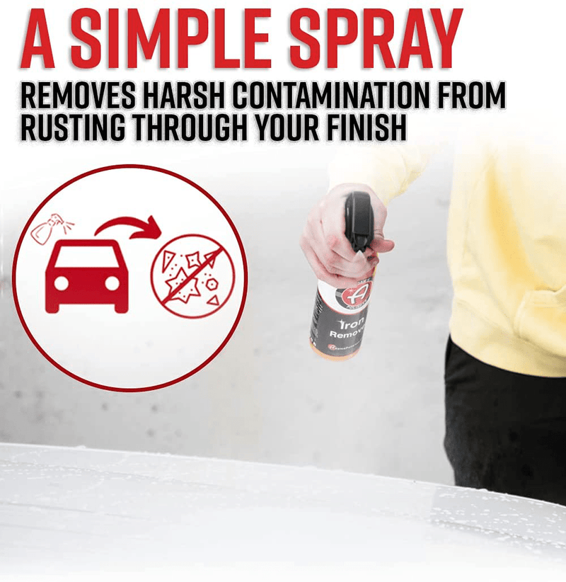 Adam's Iron Remover 16oz - Iron Out Fallout Rust Remover Spray for Car Detailing | Remove Iron Particles in Car Paint, Motorcycle, RV & Boat | Use Before Clay Bar, Car Wax or Car Wash