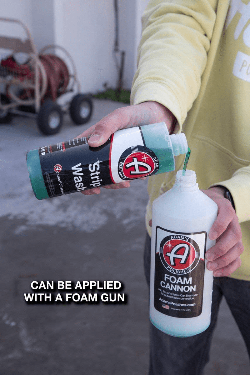 Adam's Strip Car Wash Soap - Sealant & Car Wax Remover Shampoo | Thick Suds For Use In Car Cleaning Kit, Foam Cannon, Foam Gun, Sponge, Mitt, Chamois | Safe For Paint Glass Wheel Tire Ceramic Coating