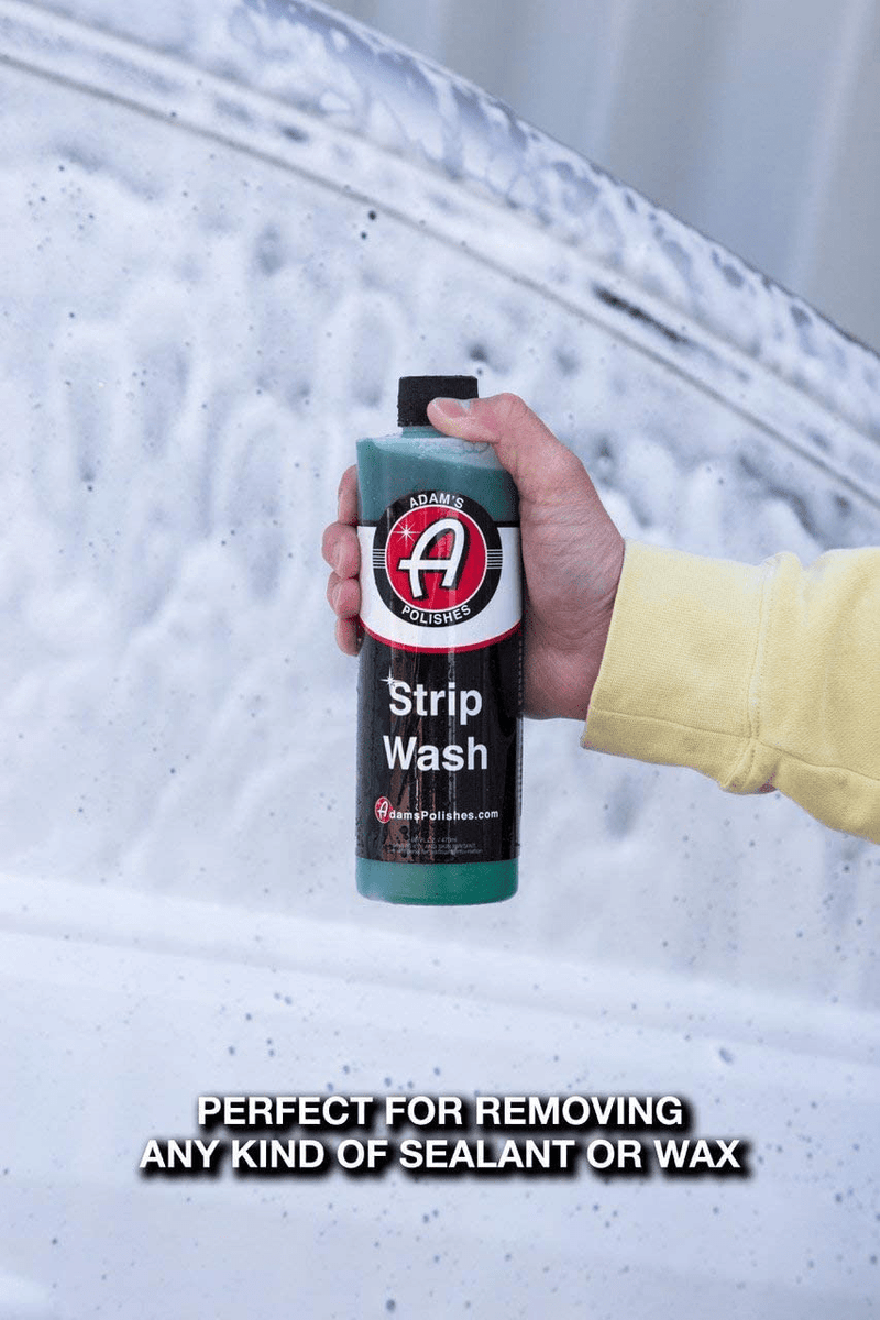 Adam's Strip Car Wash Soap - Sealant & Car Wax Remover Shampoo | Thick Suds For Use In Car Cleaning Kit, Foam Cannon, Foam Gun, Sponge, Mitt, Chamois | Safe For Paint Glass Wheel Tire Ceramic Coating