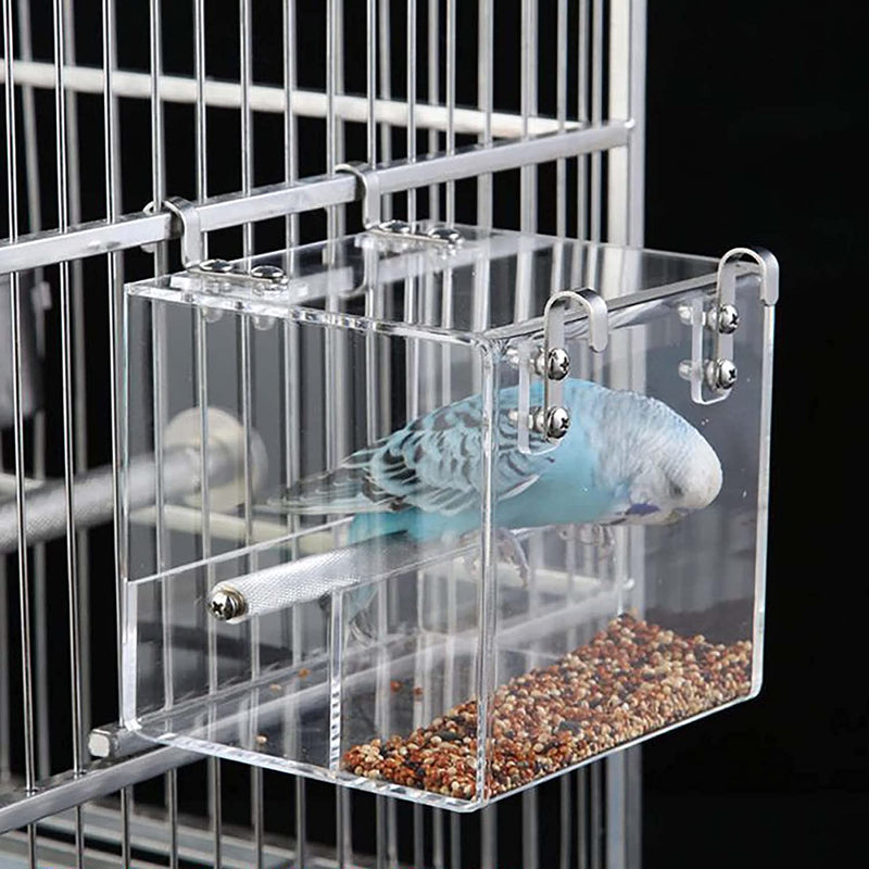 Bird Feeder Seed Catcher Tray Hanging Cup Food Dish for Cage for Small Birds Lovebirds Cockatiels Canaries Sun Conures, Second Generation Bird Feeder