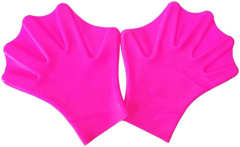 Beito Silicone Swimming Gloves Aquatic Swimming Training Gloves Diving Hand Equipment for Men Women Fitness Surfing Sports Rosy S.