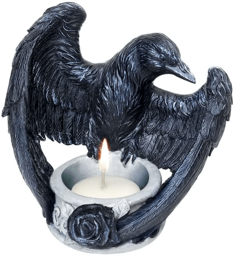 Alchemy of England The Vault Raven's T-Light Candle Holder Poe's Raven Nevermore