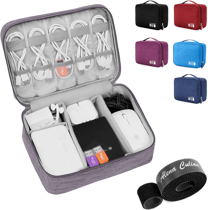 Alena Culian Electronic Organizer Travel Universal Cable Organizer Electronics Accessories Cases for Cable, Charger, Phone, USB, SD Card