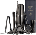 Aloono 11-piece Cocktail Shaker Bar Set: 2 Weighted Boston Shakers, Cocktail Strainer Set, Double Jigger, Cocktail Muddler and Spoon, Ice Tong and 2 Liquor Pourers - Essential Mixology Bartender Kit