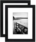 Americanflat 9x12 Picture Frame in Black - Displays 6x8 With Mat and 9x12 Without Mat - Composite Wood with Shatter Resistant Glass - Horizontal and Vertical Formats for Wall