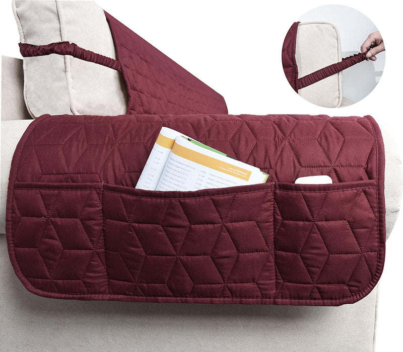 Ameritex Couch Sofa Slipcover 100% Waterproof Nonslip Quilted Furniture Protector Slipcover for Dogs, Children, Pets Sofa Slipcover Machine Washable (Burgundy, 68'')