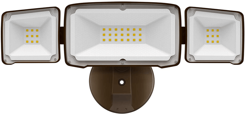 Amico 3500LM LED Security Light, 30W Outdoor Flood Light, ETL- Certified, 5000K, IP65 Waterproof, 3 Adjustable Heads for Garage, Patio, Garden, Porch&Stair