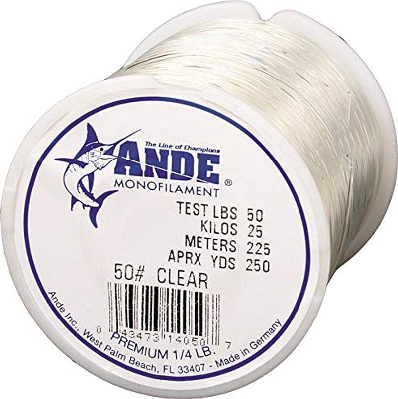 Ande Monofilament Line (Clear, 50 -Pounds Test, 1/4
