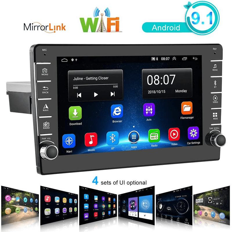 Android Car Stereo Double Din Car Radio with GPS Bluetooth Backup Camera 8 Inch HD Touch Screen Car Multimedia Player FM Radio Support WiFi Mirror Link for Android/iOS Steering Wheel Control Dual USB