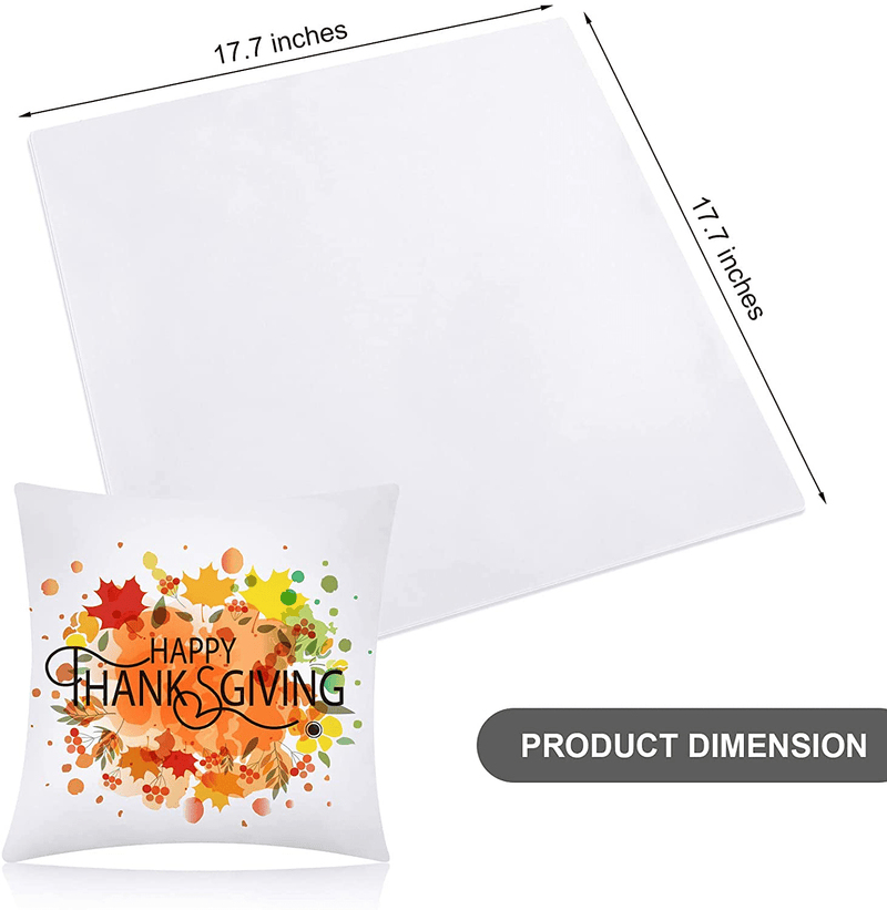 ANECO 12 Pack Sublimation Pillow Cases White Cushion Covers Blanks Pillow Covers Heat Transfer Pillow Covers Polyester Peach Skin Throw Pillow Covers (17.7 X 17.7 Inches)
