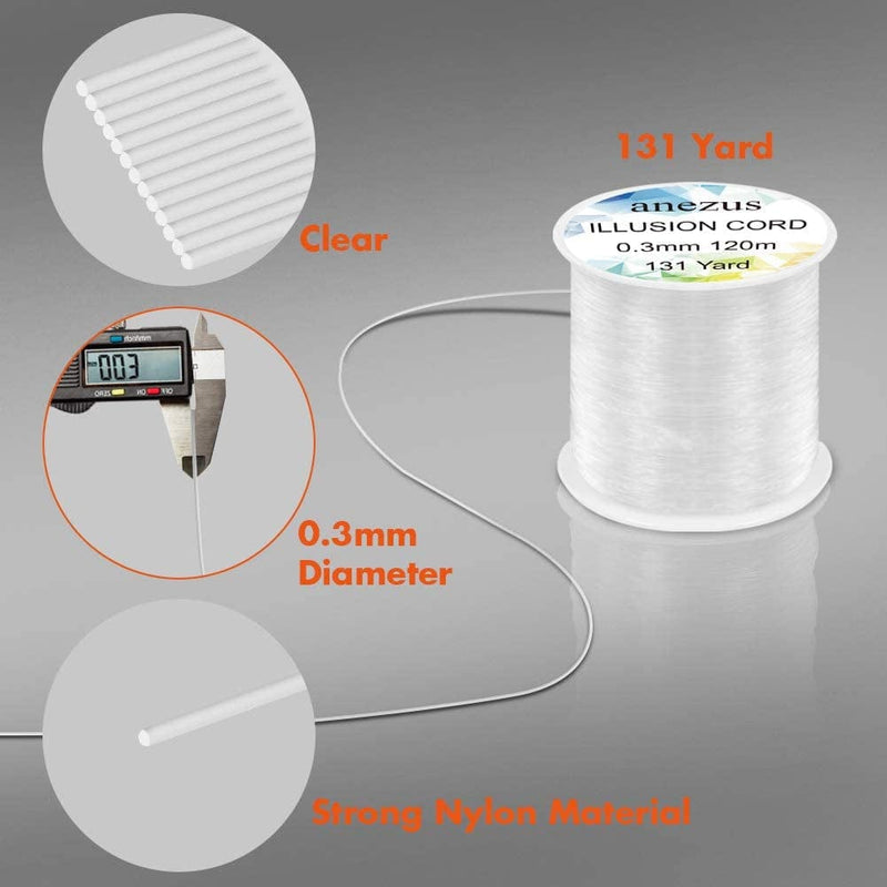 Anezus Fishing Line Nylon String Cord Clear Fluorocarbon Strong Monofilament Fishing Wire