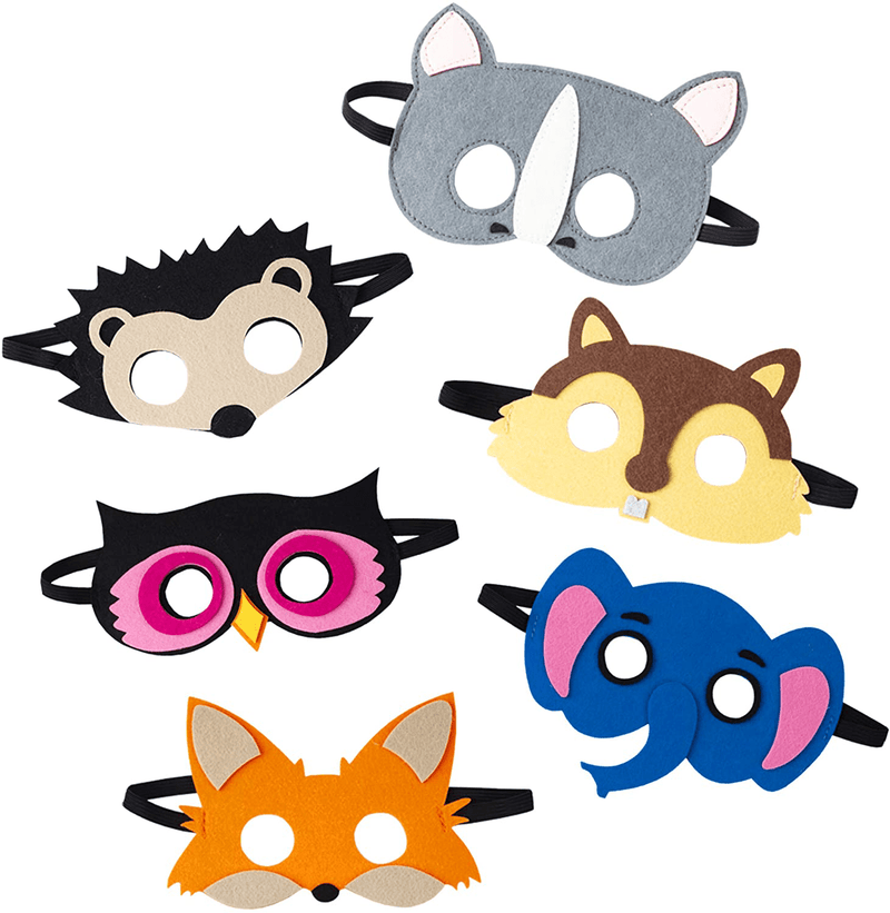 Animal Felt Masks Party Favors (24 Packs) for Kid - Safari Party Supplies with 24 Different Types - Great Idea for Petting Zoo | Farmhouse | Jungle Safari Theme Birthday Party