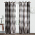 Annlaite 96 Inch Farmhouse Gingham Buffalo Checker Thermal Insulated Grommet Window Curtains 2 Panels Each 52 Inch by 96 Inch Black
