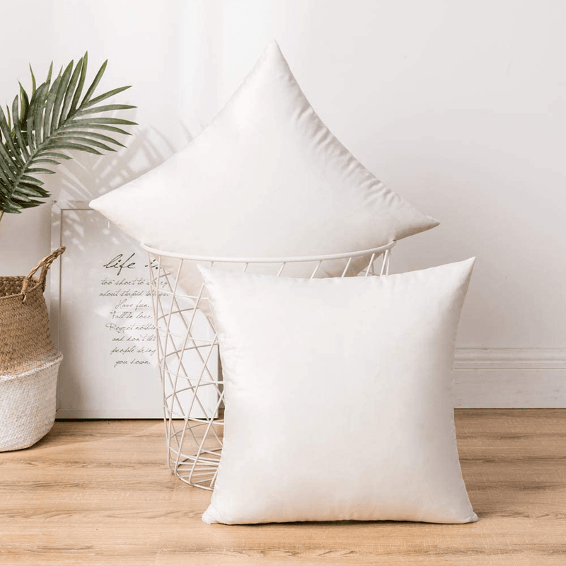 ANRODUO Pack of 2 Velvet Throw Pillow Covers Cushion Case Soft Decorative Solid Square Cozy Modern Home Decorations Pillowcase for Sofa Couch Bed Chair 18 X 18 Inch 45 X 45 Cm Pure White