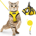 AOKCATS Cat Harness and Leash for Walking Escape Proof, Soft Adjustable Cat Leash and Harness Set with Reflective Strip & Hook and Loop Cat Vest Harness and Leash for Cats Kitten Small Pet