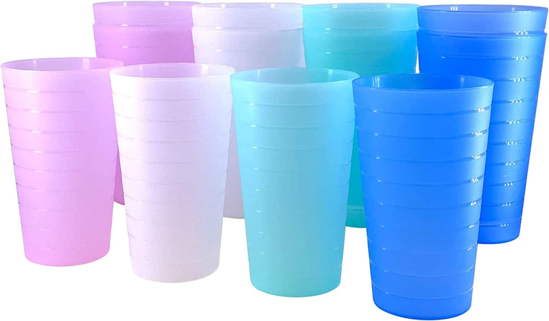 AOYITE Plastic Tumblers Drinking Glasses Set of 12 | Break Resistant 22 Oz Plastic Cups | 6 Assorted Colors Restaurant Quality | BPA Free