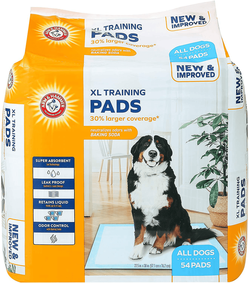 Arm & Hammer for Dogs Training Pads - New & Improved Super Absorbent, Leak-Proof, Odor Control Quilted Puppy Pads with Baking Soda -Bulk Wee Wee Pads from Arm and Hammer, Dog Pads
