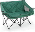 ARROWHEAD OUTDOOR Portable Folding Double Duo Camping Chair Loveseat W/ 2 Cup & Wine Glass Holder, Heavy-Duty Carrying Bag, Padded Seats & Armrests, Supports up to 500Lbs, Usa-Based Support
