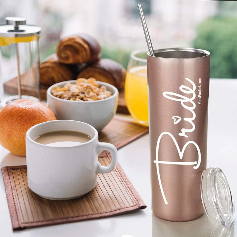 As Seen on FOX, ABC, NBC, CBS NEWS — 20 Oz Stainless Steel Tumbler Bridal Shower Gifts for Bride to Be, Bride Gift from Bridesmaid, Groom, and Mother, Christmas Stocking Stuffers by PARIS PRODUCTS CO