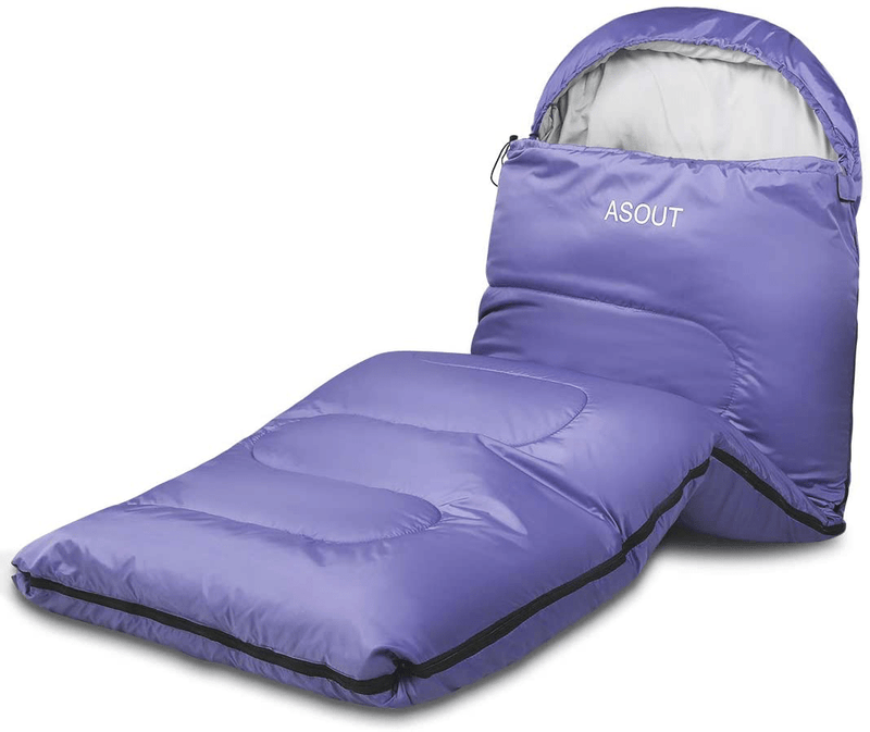 ASOUT Wide Sleeping Bag for Adults Camping, Hiking, Backpacking, Extra-Wide, Portable, Comfort, Great for 4 Season Warm & Cold Weather
