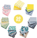 Aubliss 50pcs 100% Cotton Fabric Bundle (9.8in x 9.8in / 25cm x 25cm) Pre-Cut Fat Squares Sheets Printed Floral Sewing Supplies for Patchwork Sewing DIY Crafting Quilting Fabric