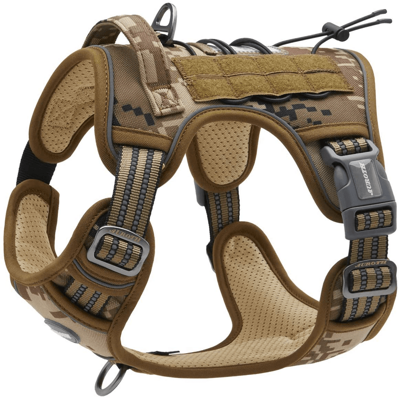 Auroth Tactical Dog Harness for Small Medium Large Dogs No Pull Adjustable Pet Harness Reflective K9 Working Training Easy Control Pet Vest Military Service Dog Harnesses