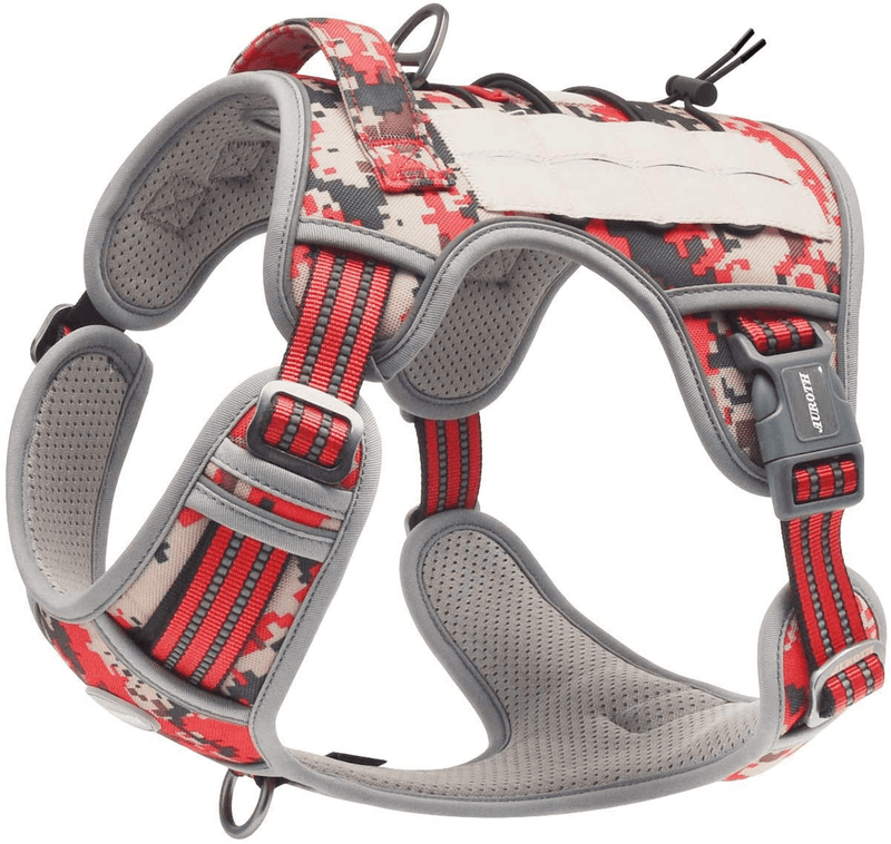 Auroth Tactical Dog Harness for Small Medium Large Dogs No Pull Adjustable Pet Harness Reflective K9 Working Training Easy Control Pet Vest Military Service Dog Harnesses
