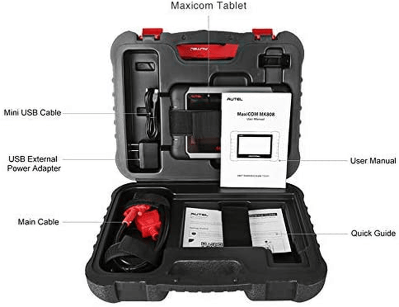 Autel Scanner MaxiCOM MK808, 2021 Newest OBD2 Car Diagnostic Scanner, Equipped with 25+ Maintenance Functions, All System Diagnosis, IMMO/EPB/BMS/SAS/TPMS/AutoVIN/ABS Bleeding (Original)