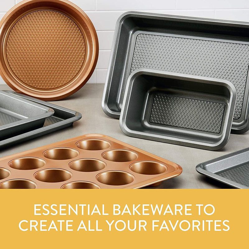 Ayesha Curry Nonstick Bakeware Set/Baking Pans - 3 Piece, Brown