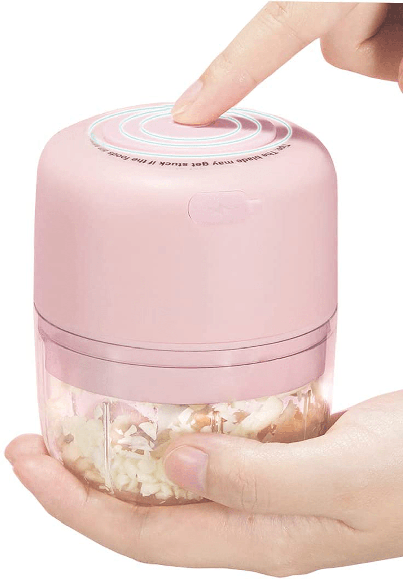 AYOTEE Wireless Electric Small Food Processor, Mini Food Chopper For Garlic Veggie Vegetables Fruit,Salad Mincing & Puree,Kitchen,1 Cup 250ML,BPA free,Pink