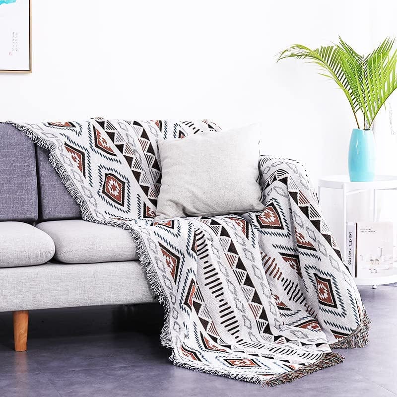 Aztec Throw Blanket Native American Blanket Southwest Throws Cover for Couch Chair Sofa Bed Outdoor Boho Throw Blanket Beach Travel (51 X 63 Inch)