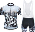 MOXILYN Mens Cycling Jersey MTB Clothes Cycling Kit Bike Shirts and Cycling Bibs Short with 20D Gel Pad Biking Clothing Set