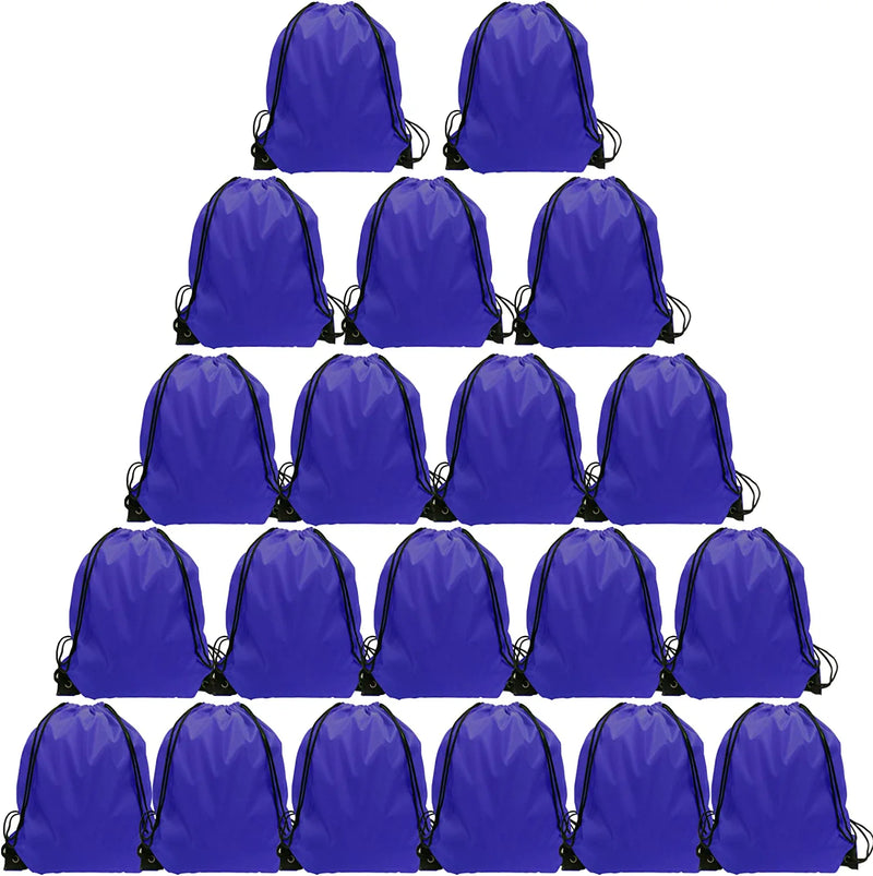 Drawstring Backpack Bulk, 100 Pcs Draw String Bags Cinch Bag Drawstring Gym Bag Sackpack Drawstring Bags for Kids Women Men, Blue