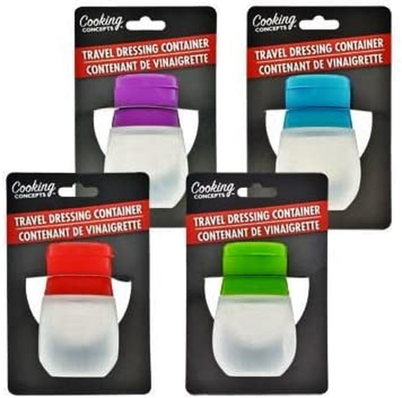 Small Travel Food Dressing Storage Silicone Bottle Containers, 3-Ct Set