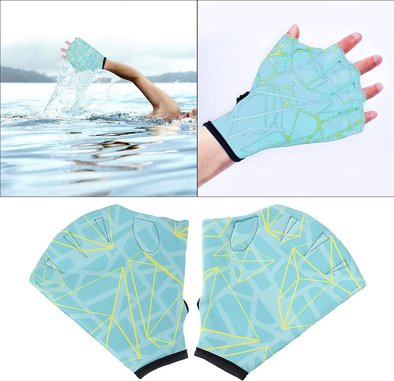 TOOYFUL Nylon Swim Resistance Gloves, Woven Gloves for Water Gymnastics, and Swim Training