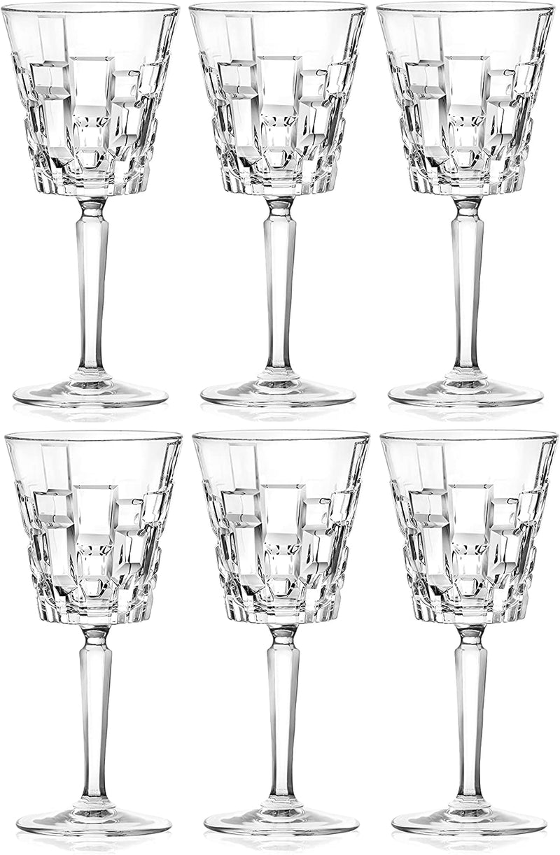 RCR Cristalleria Italiana Crystal Glass Drinkware Set (Wine Goblet (7 Oz) - 6 Piece Set)